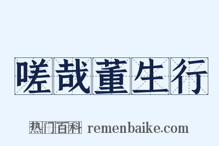 嗟哉董生行是什么意思的图片